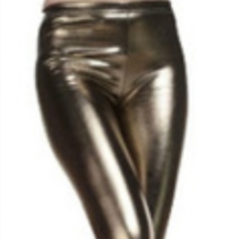 Shiny silver spandex style leggings small - Picture 1 of 8